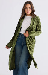 Aries Velvet Duster - Olive