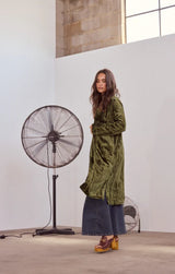 Aries Velvet Duster - Olive