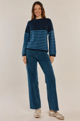 Carrie Knit Jumper - Blue Stripe