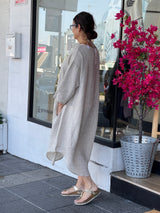 Diane Linen Midi Dress in Natural