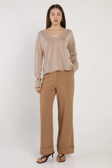Oriane Sparkle V-Neck Knit - Gold