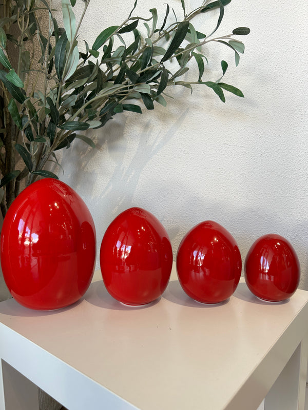 Upright Red Greek Easter Ceramic Eggs