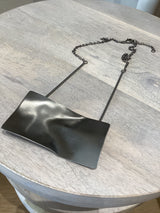 Handmade Brushed Silver Chunky Pendant Necklace