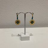 Greek Kendito Earrings - Green Crystal