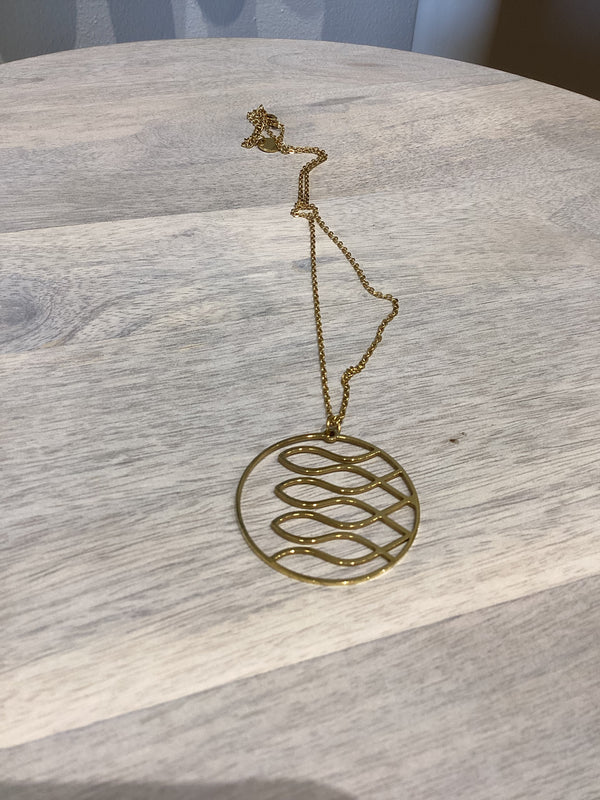 Gold Fish Silhouette Pendant Necklace