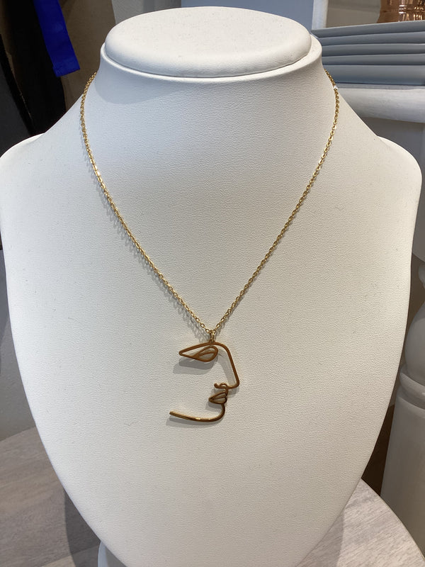 Grecian Goddess  Silhouette Pendant Necklace