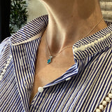 Silver & Turquoise Small Cross Necklace
