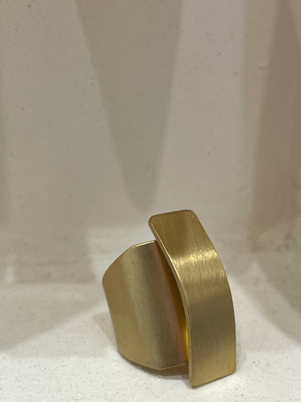 Katerina Vassou Brushed Gold Bar Ring