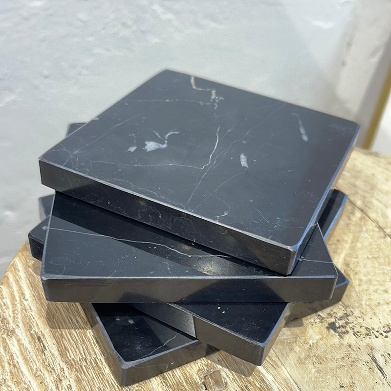 Black marble coasters