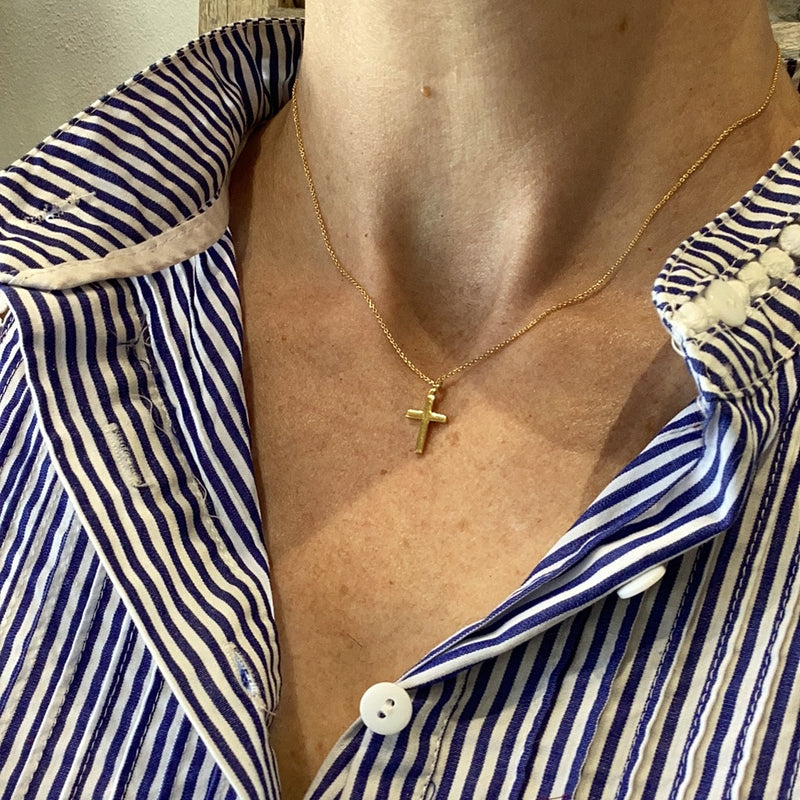 Gold Classic Small Cross Necklace