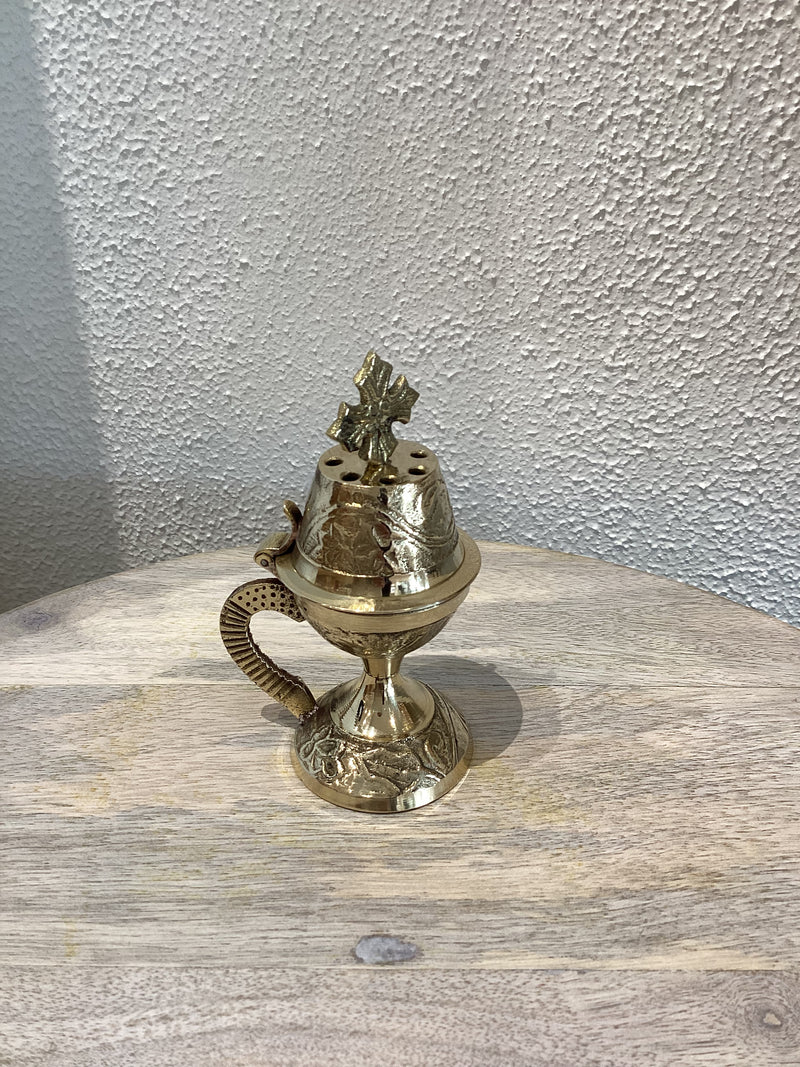 Small Brass Engraved Thimiato