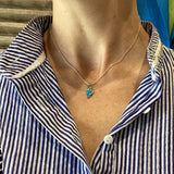 Silver & Turquoise Small Cross Necklace