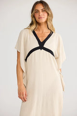 Luma Kaftan - Natural with Black