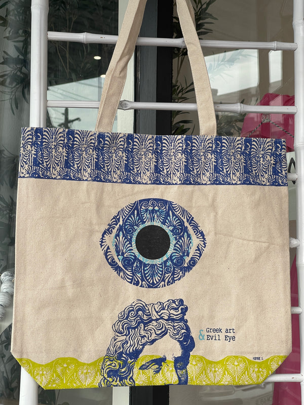 Greek Art & Mati Canvas Tote Bag