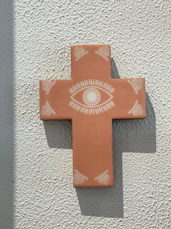Mati Evil Eye Wooden Cross