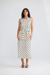 Turning Point Dress- Ivory Spot