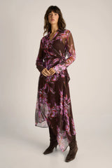 Isla Wrap Dress - Dark Flower Print