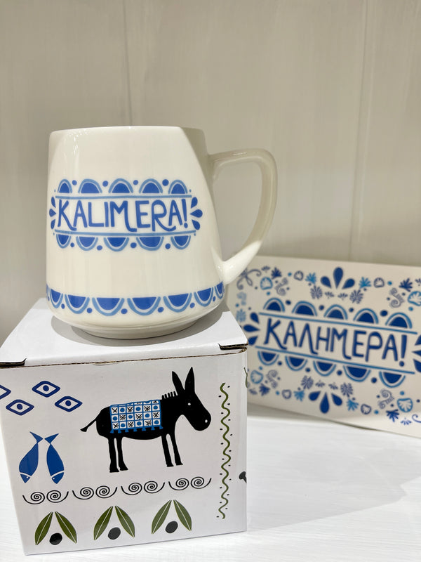 Blue Kalimera Coffee Mug
