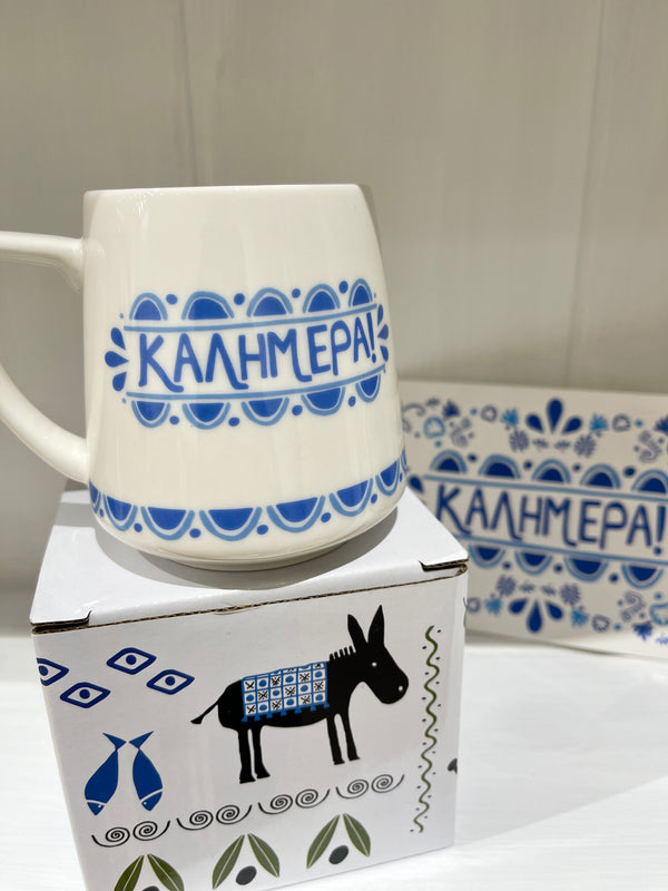 Blue Kalimera Coffee Mug
