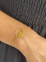 Greek Gold Carved Eye Bracelet