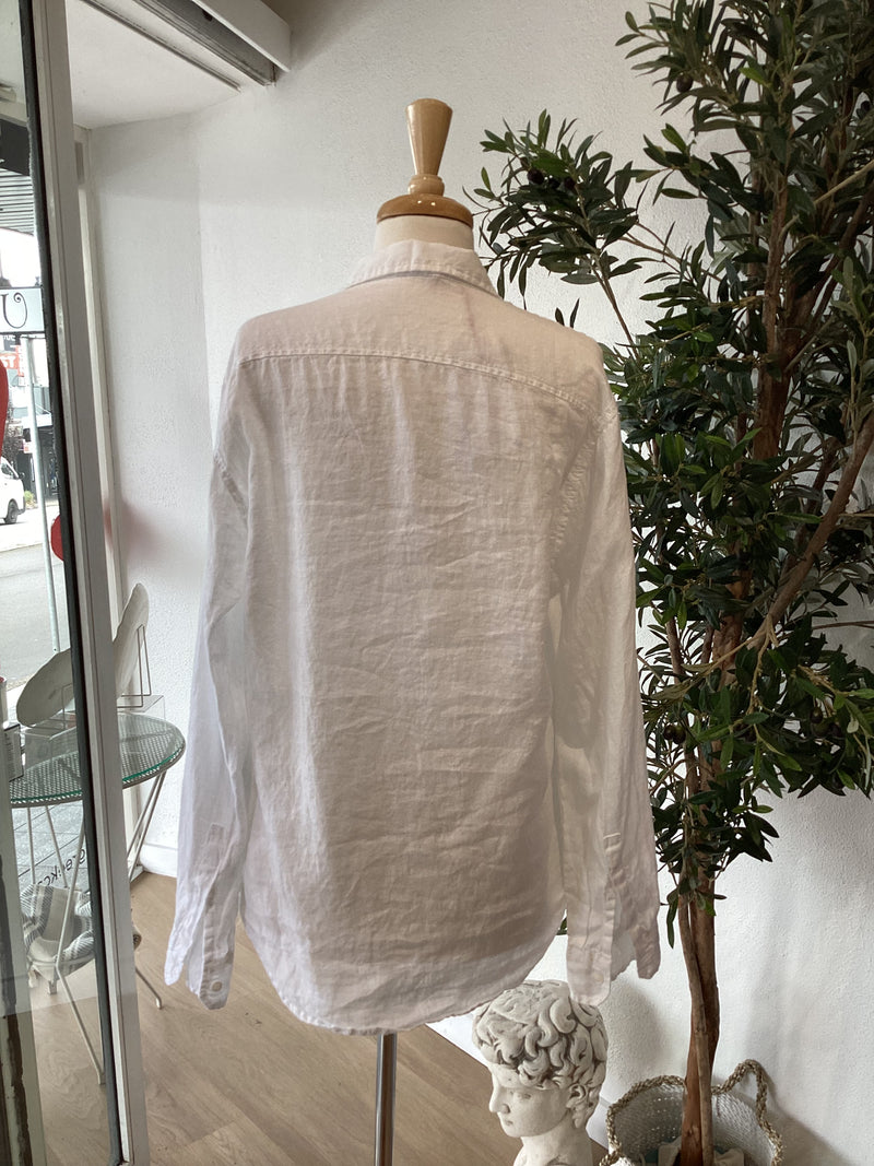 Men’s Long Sleeve Linen Shirt - Natural