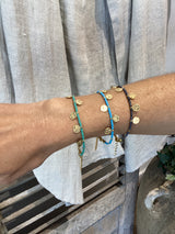 Aqua Bead & Gold Bracelet