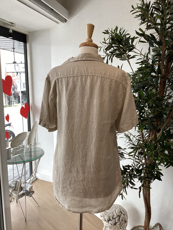 Men’s Short Sleeve Linen Shirt - Natural