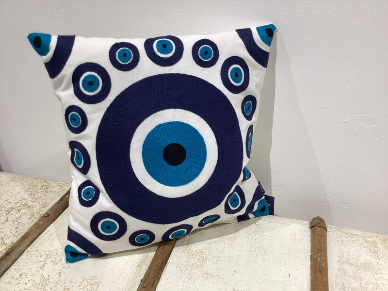 Greek Cushion Cover - Mati (Evil Eye) design