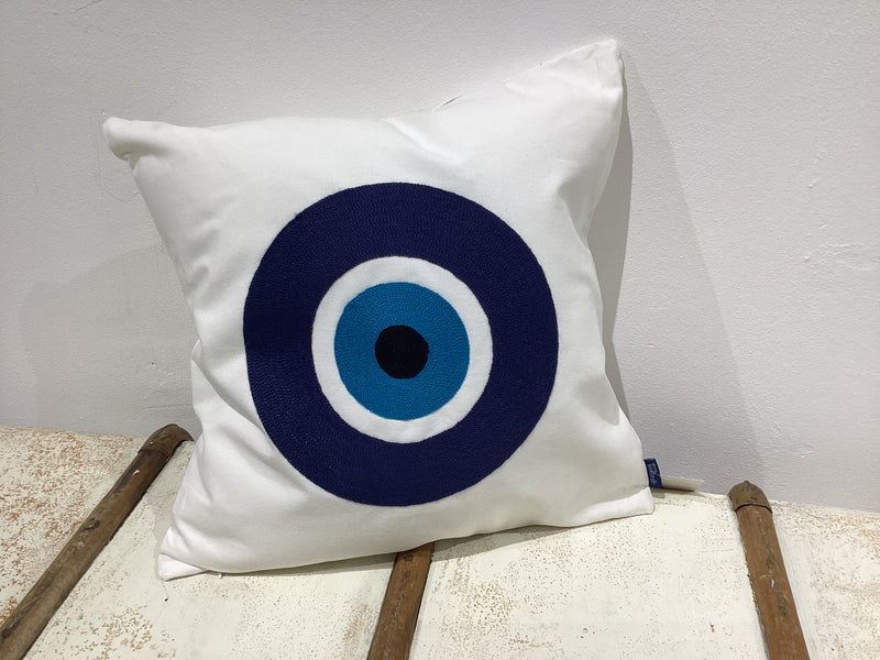 Greek Cushion Cover - Single Mati (Evil Eye)