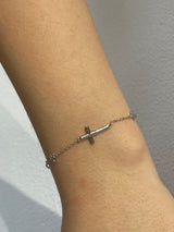 925 Sterling Silver or Gold Cross bracelet