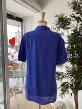 Men’s Short Sleeve Linen Shirt - Ocean Blue