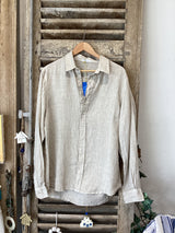 Men’s Long Sleeve Linen Shirt - Natural